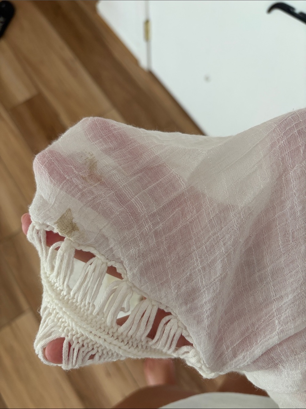 Boho Crochet Accent Sheer Duster - Ivory - Picture 3 of 3